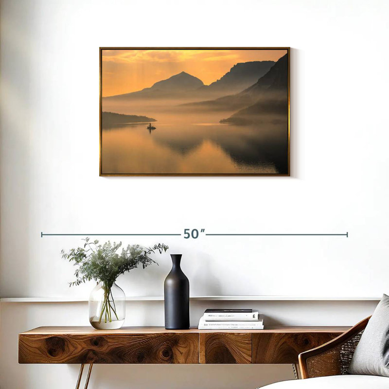 Saint Mary Mountain Lake, Cadre flottant doré, 31 po x 21 po