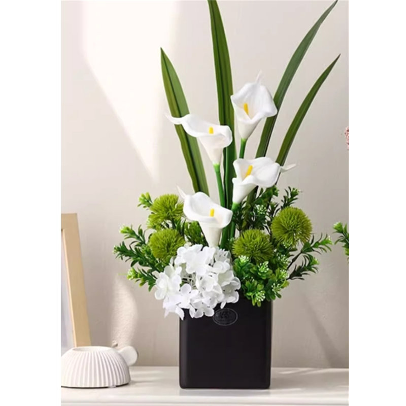 Décoration de salon, salle à manger, fleur, Black, White
