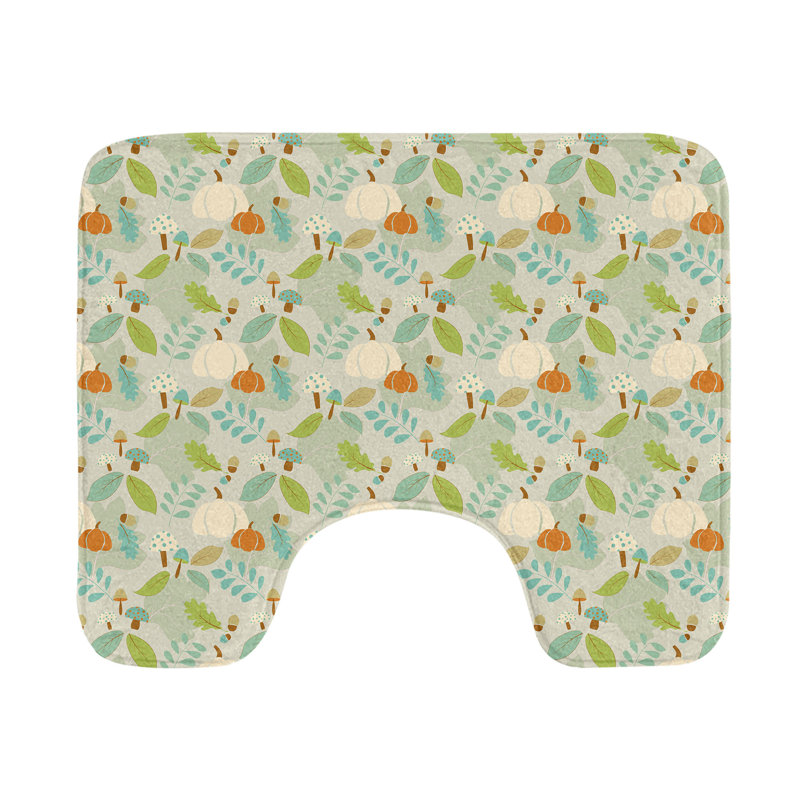Multicolore tapis de salle de bain en U Botanical