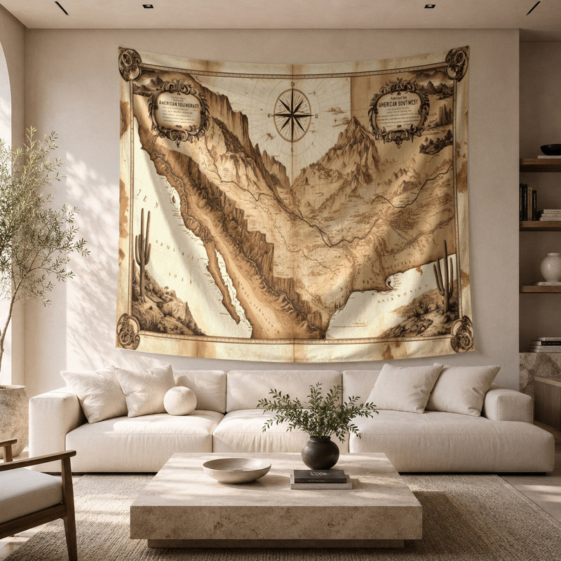 Tapisserie murale Southwestern Cowboy Old West, 68 po x 80 po