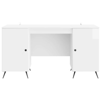  Desk With Shelf With Storage With Door Engineered Wood Furniture Set