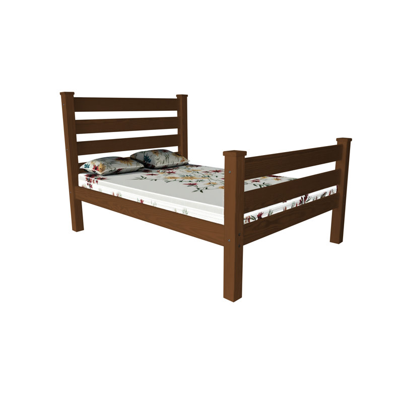 Brown Solid Wood Full Bed Frame