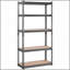 Étagère de rangement réglable à 5 niveaux, capacité de 2 000 lb, étagère de rangement robuste en métal, noire, L 36 po x l 18 po x H 72 po pour la cuisine-1744759351