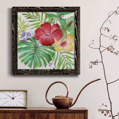 Fleurs tropicales - Peinture sur toile encadrée