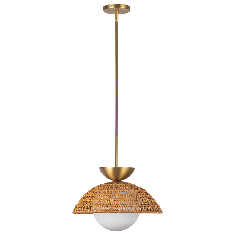 Luminaire suspendu 1 lumière Byrone, Or brossé
