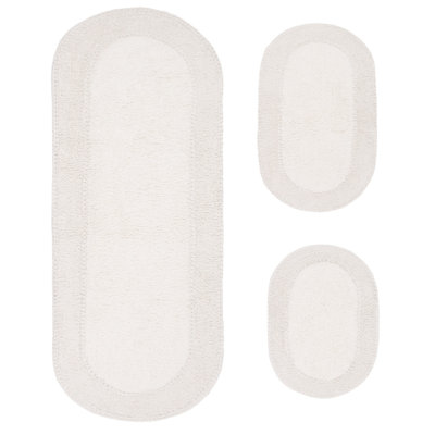 Lona Double Ruffle 100% Cotton Bath Rugs (Set of 3)
