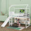 Lit mezzanine simple en bois avec glissade-76378510