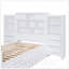 Lit plateforme simple en bois avec armoire verticale tout-en-un et 4 tiroirs de chaque côté, maximisant le rangement et le style-268621376