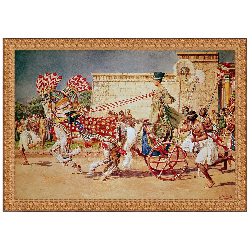 Nefertiti In Her Royal Chariot, 1930 Print by Fortunino Matania, 23.5" H x 31.5" W x 1.75" D