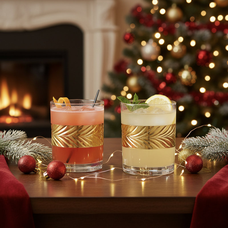 2-Piece 11-Oz Drinking Wine Whiskey Glasses