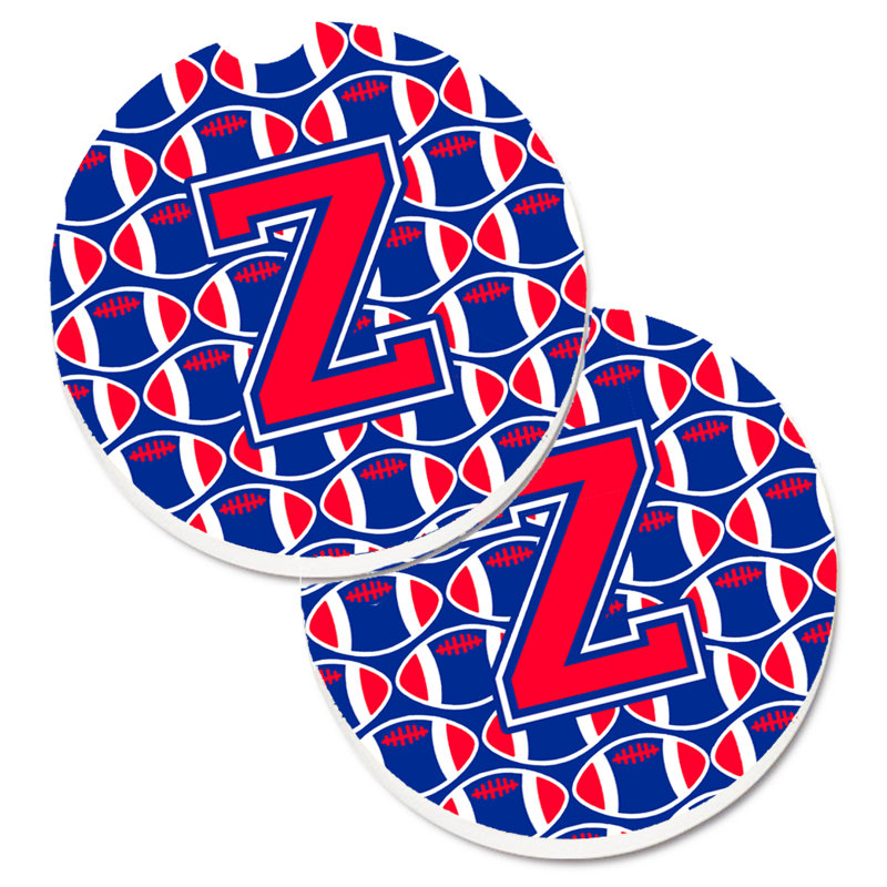 Sous-verre de football, Z, Cramoisi de Harvard / bleu de Yale