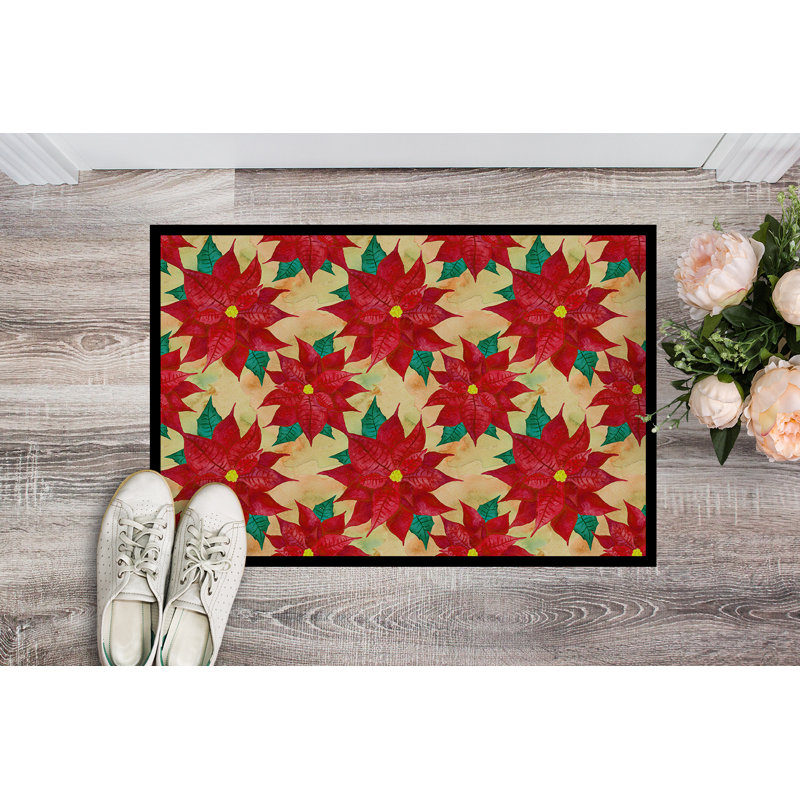 Clarissa Non-Slip Christmas Outdoor Doormat, Rectangle 2' x 3'