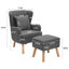 Aeroome Upholstered Wingback Chair with Footstool-1952924713