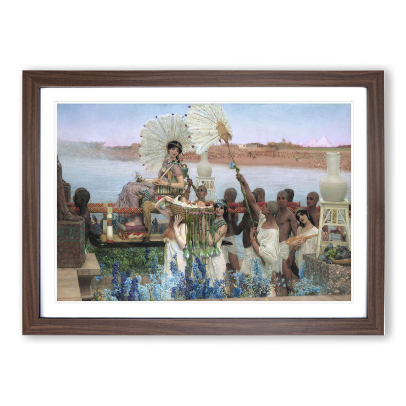The Finding of Moses by Lawrence Alma-Tadema - Picture Frame Painting, Walnut, 36cm H x 48cm W x 2cm D