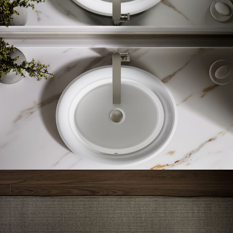 Artéfacts 21 po Lavabo de salle de bain ovale encastré