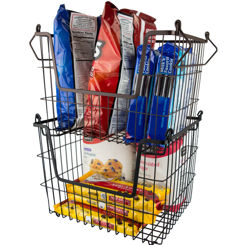 Panier en métal Ohagan, Noir, H 10,8 po x l 9,8 po x P 12,6 po