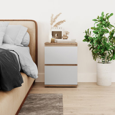 Baptistine 36cm W Manufactured Wood Bedside Table
