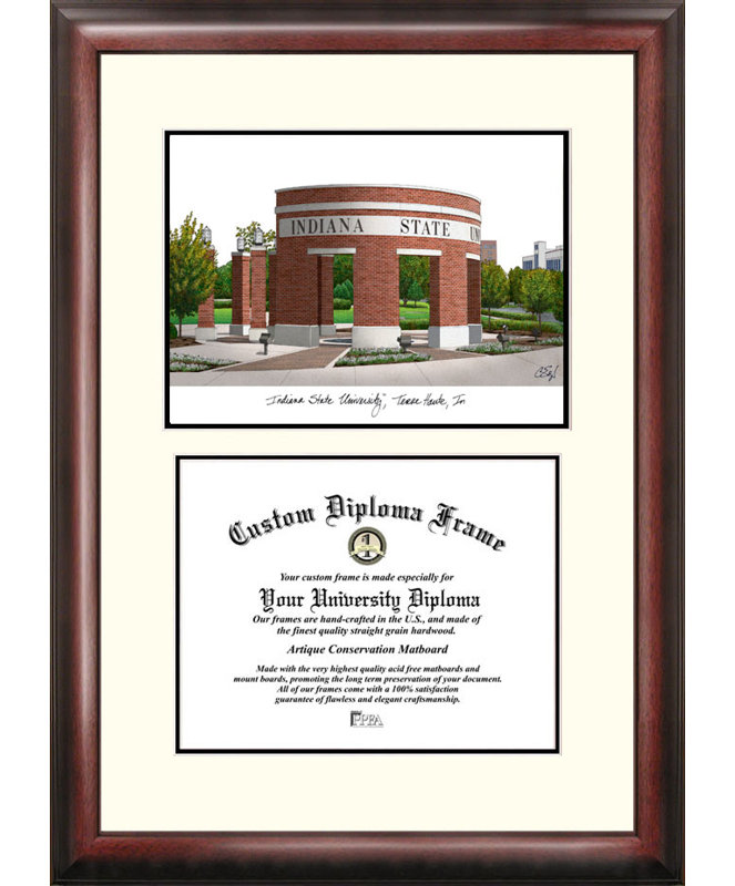NCAA Scholar Diploma Picture Frame, Sycomores de l'état de l'Indiana, 17cm H x 21cm W x 2cm D