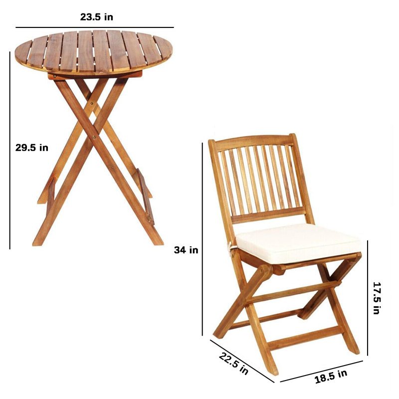 Milbourn Acacia 2 - Person Patio Conversation Set with Cushions, Cream