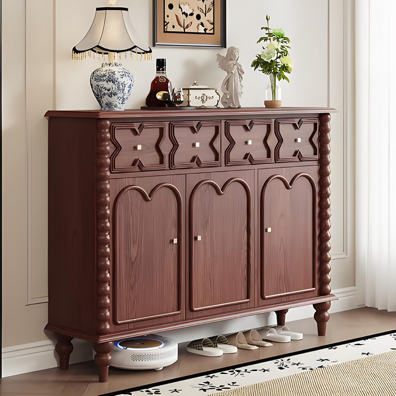 Armoire de rangement pour chaussures, Bois brun foncé