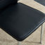  Chaises de salle à manger en polyuréthane avec pieds en métal argenté, ensemble de 4 coussins de style moderne Mid-Century pour salle à manger, noir et argent-1236201135