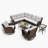 Ensemble de conversation modulaire en rotin pour 8 personnes avec 2 chaises et coussins Ansis