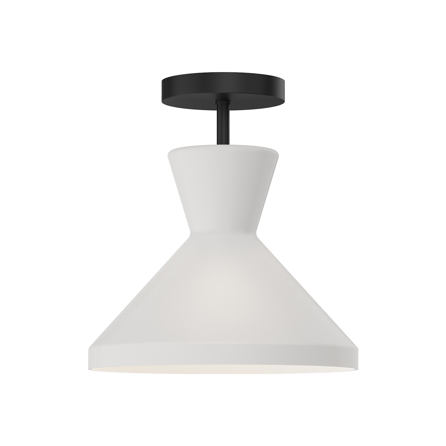 Davana Single Light Semi Flush Mount, Matte Black