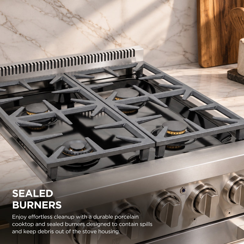 24 in. 2.5 cu. ft. Propane Gas Range and Convection Oven in Stainless Steel with True Simmer Burners, Liquid Propane