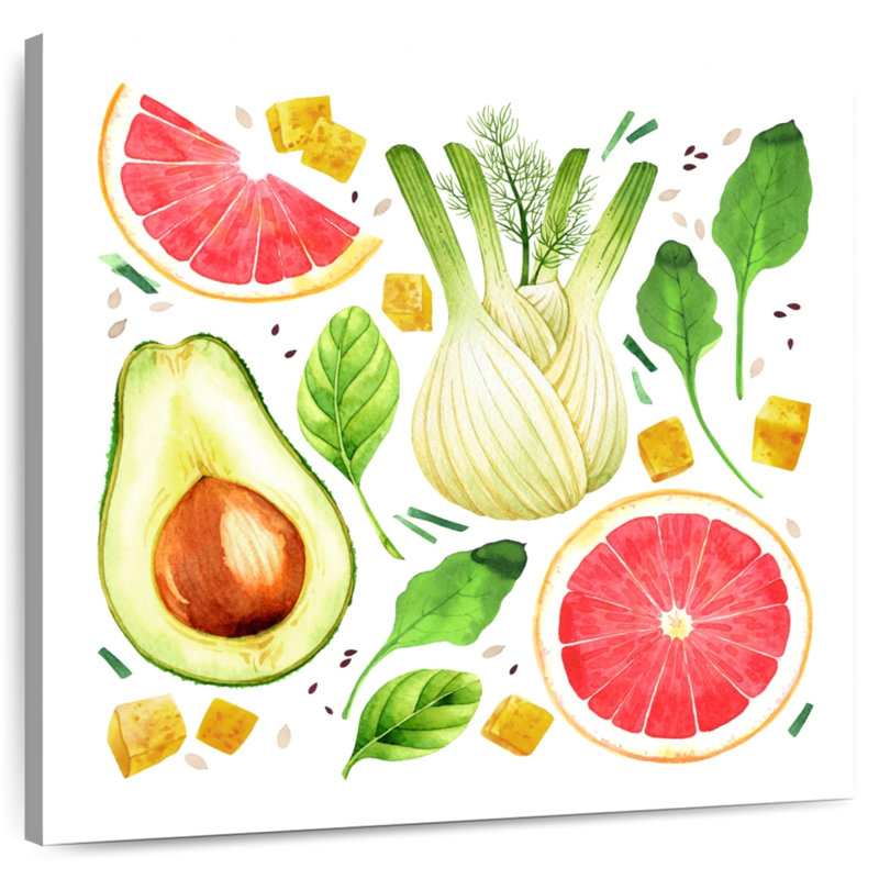Yarlin, légumes et fruits, H 30 po x l 30 po