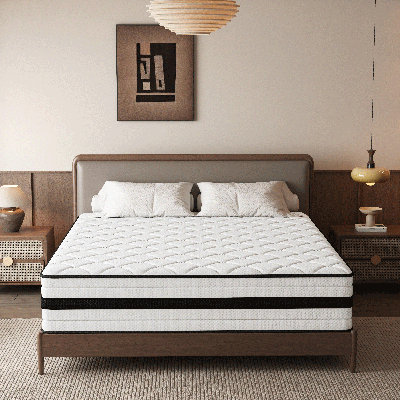 Grand matelas hybride en mousse viscoélastique gélifiée 12 pouces - expérience de sommeil confortable, matelas dans une boîte