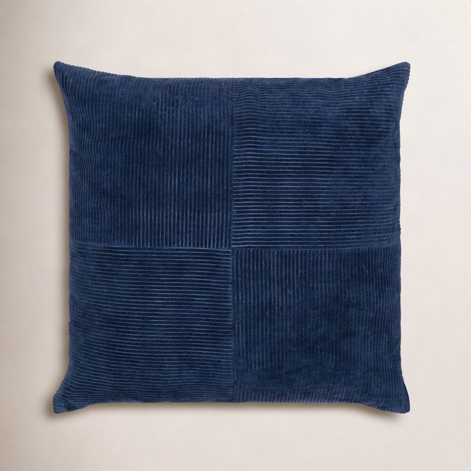 Selma Cotton Throw Pillow, 18" x 18", Navy