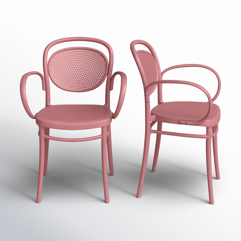 Farrah Stacking Patio Dining Armchair, Marsala