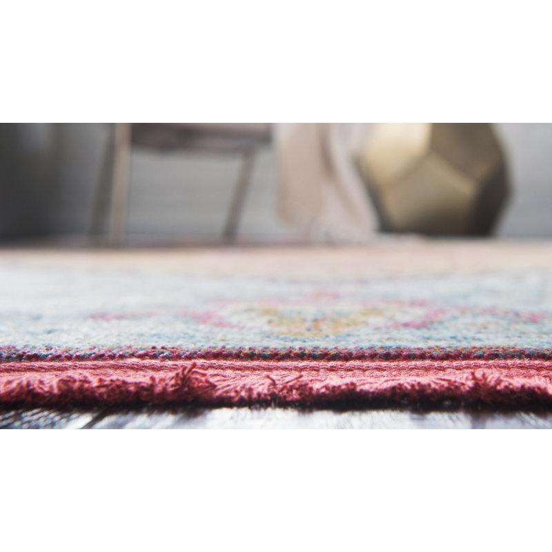 Tapis oriental jaune / rouge Folmar, Rectangle 2 pi 2 po x 3 pi 1 po