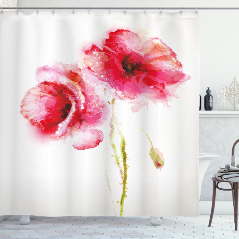 Shower Curtain with Hooks Included, 70" H x 69" W