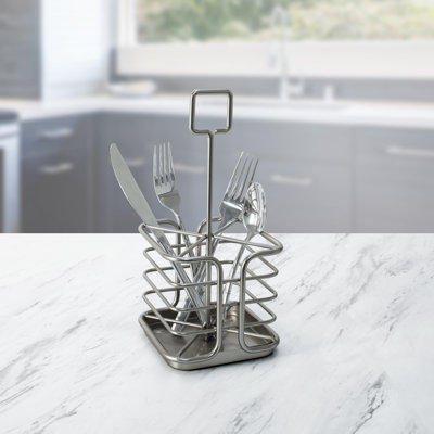 Stainless Steel Rectangle Flatware Caddy