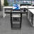 3 Tier Large Steel Rolling Cart With Wheels Power Strip And Drop Leaves Supports Up To 300 Lbs