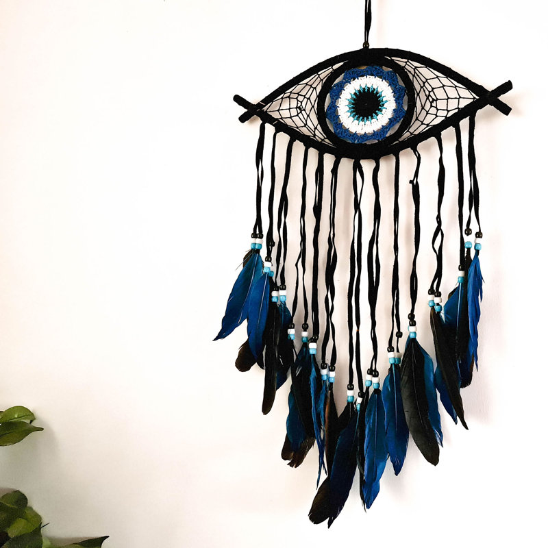 Hand Woven Cotton Wall Hanging, 4cm H x 12cm W, Black