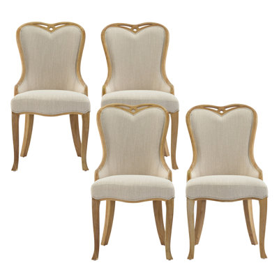 Jahneil Upholstered Dining Chairs With Rubberwood Legs