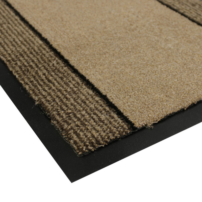 Miracle Non-Slip Striped Indoor Doormat, Beige, 0.65cm H x 40cm W x 60cm L