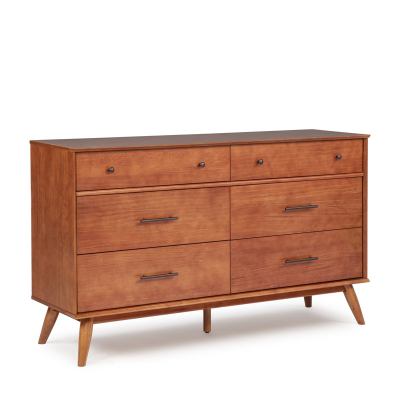 Ashlie 6-drawer double chest of drawers, Castanho