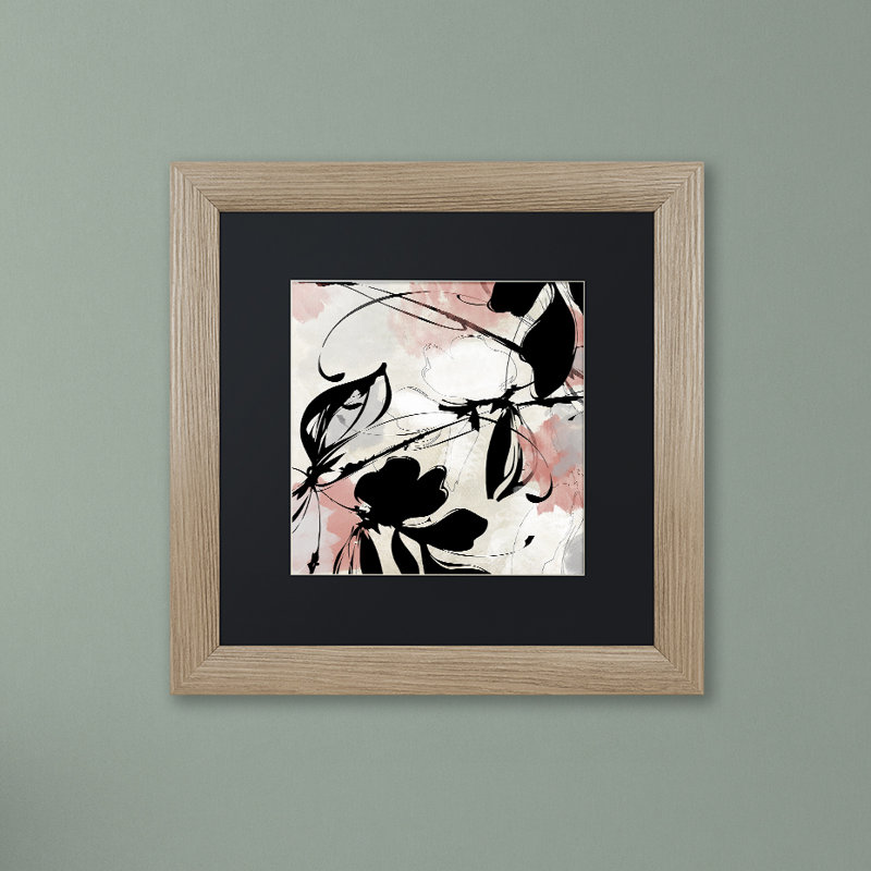 «Manifesto with Coral» par Jadaya, impression encadrée, H 16 po x l 16 po x P 0,5 po, Toile avec cadre brun, Noir