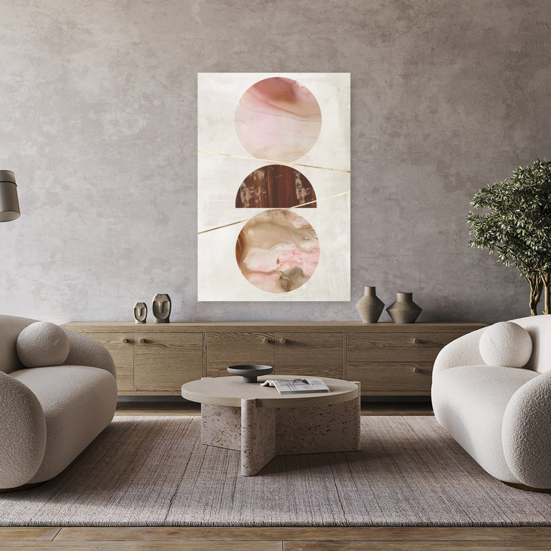 Balance of Blush II, art géométrique abstrait, H 48 po x l 32 po