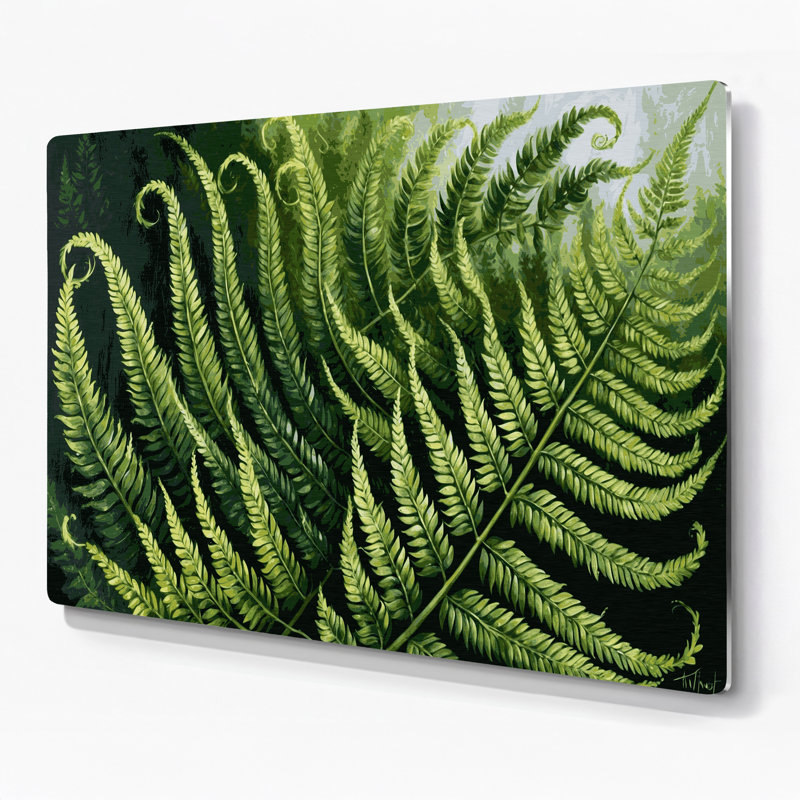 Art mural en métal Botanical Christmas Fern, H 24 po x l 36 po