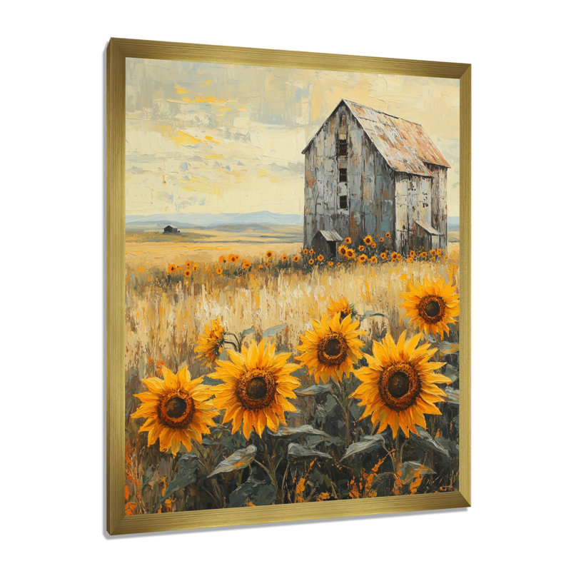 Dotsy - impressions sur toile florales, H 40 po x l 30 po, Reproduction encadrée d'une seule photo, Doré