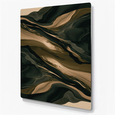 Abstract Landscape 52 Green Metal Wall Art