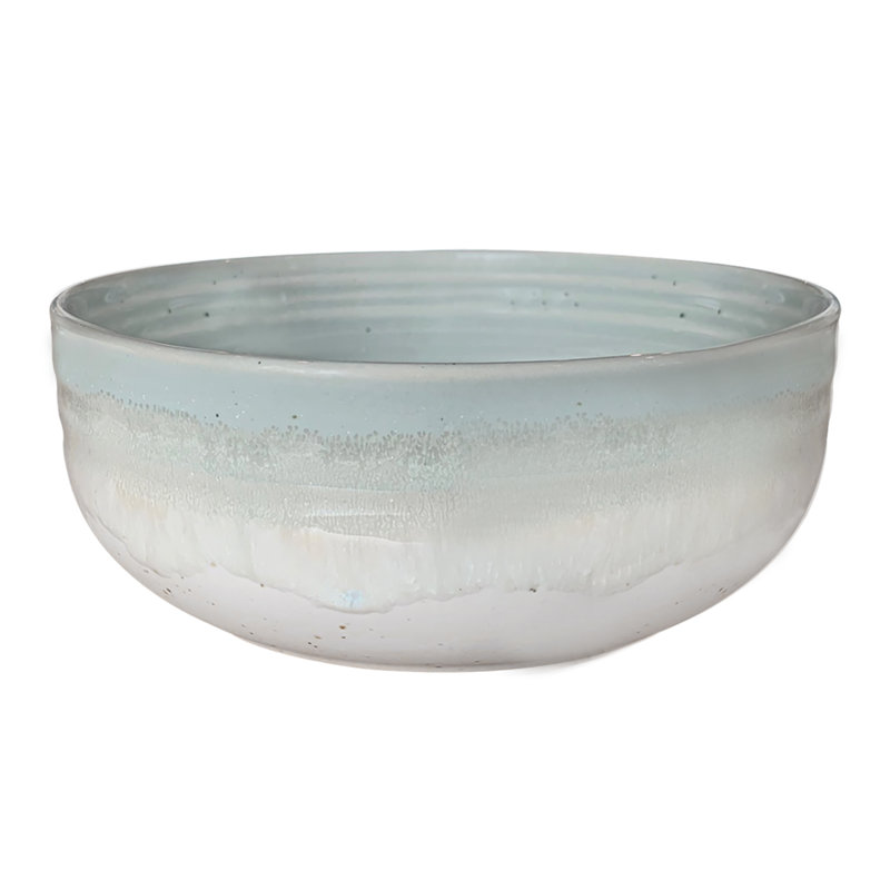Seafoam Ceramic 16-Piece Ribbed Dinnerware Set