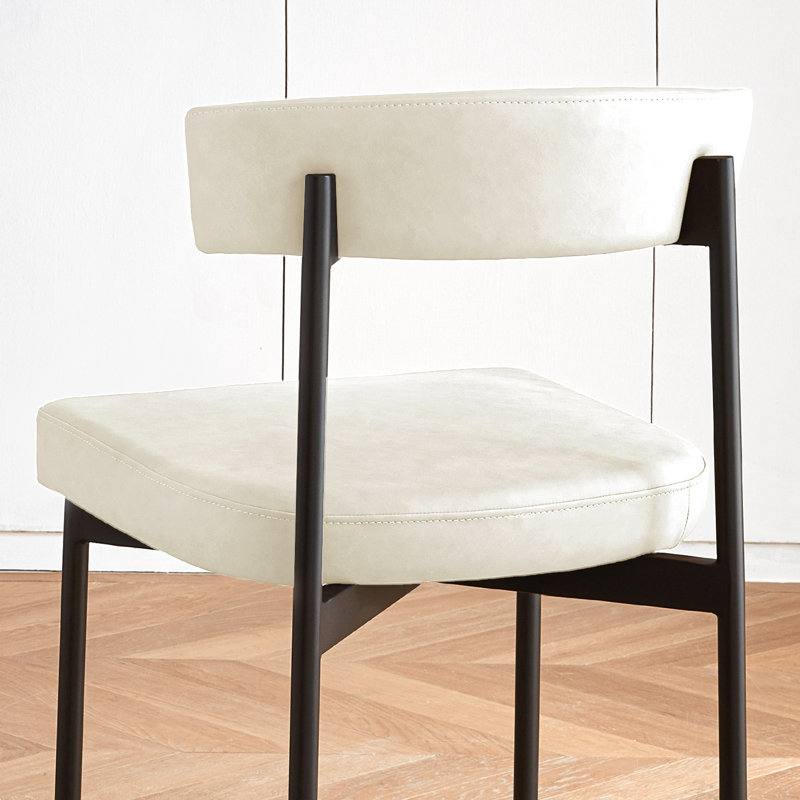 Ensemble de 2 tabourets de bar beiges de 25,2 po avec dossier incurvé et tabouret de bar à hauteur de comptoir pour îlot de cuisine