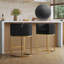 Tabouret de bar moderne, tabourets de bar à hauteur de comptoir, cuir de polyuréthane noir avec pieds en métal doré-875721302-997483667-875721288
