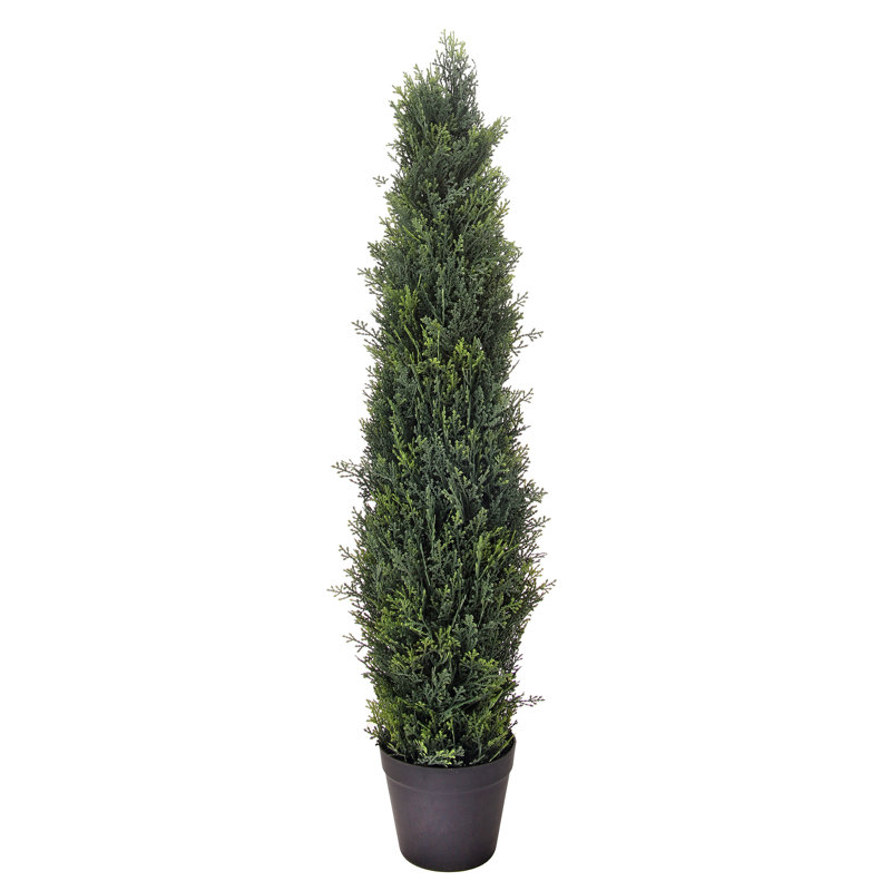 Faux Cypress Topiary in Pot, 9" H x 9" W x 36" D