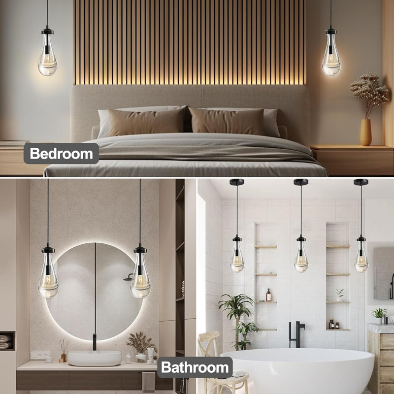Raindrop Pendant Lights, Black